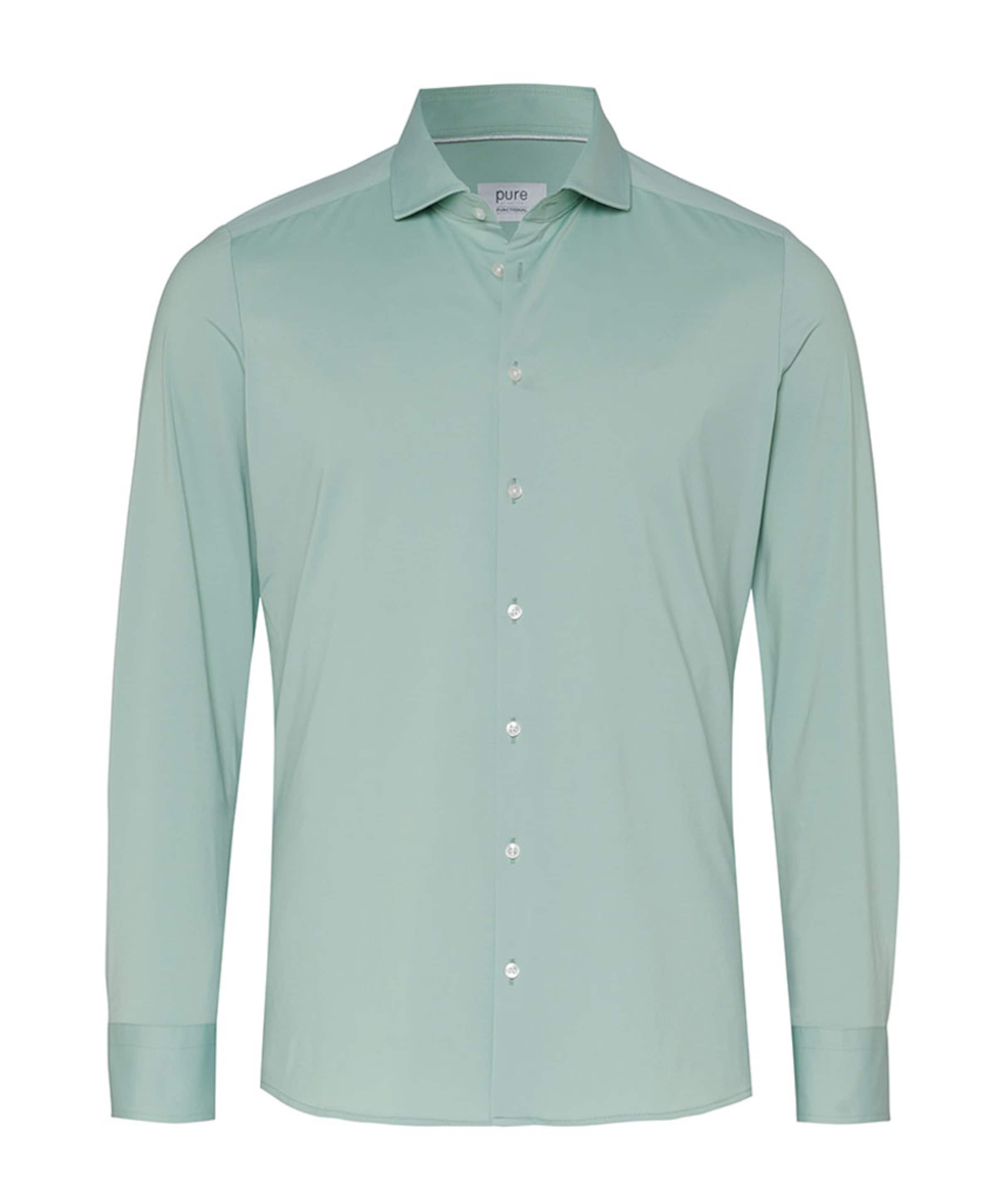 Heren overhemd lange mouw groen