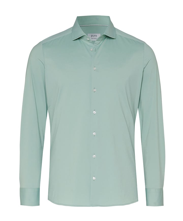 Heren overhemd lange mouw groen