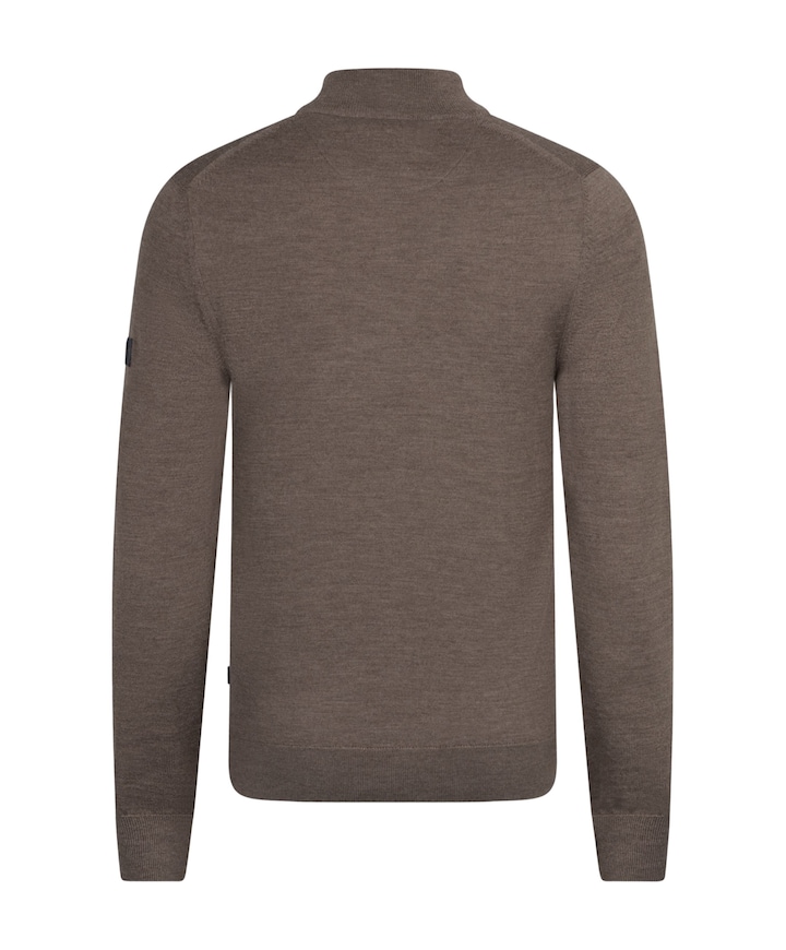 Heren trui met rits beige