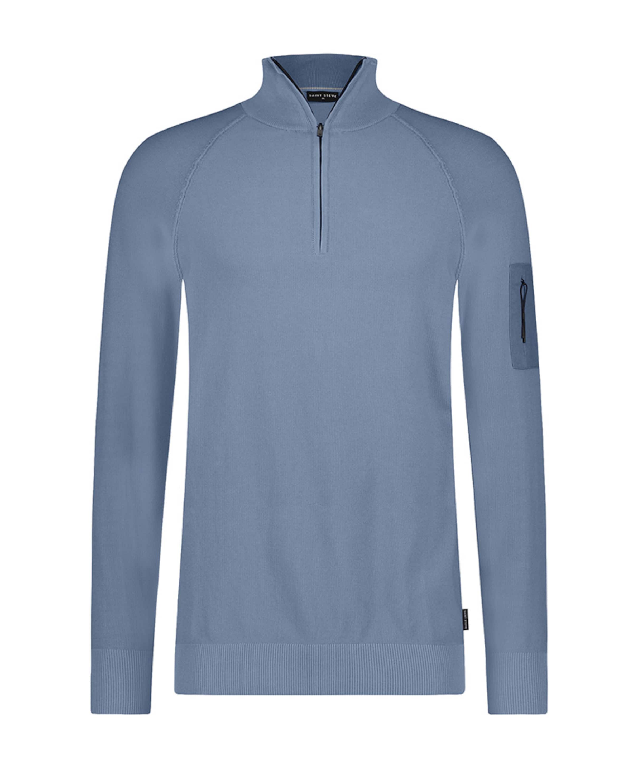 Heren trui met rits blauw