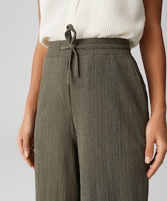 Mileni crinkle dames broek groen