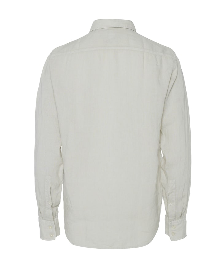 Heren overhemd lange mouw beige