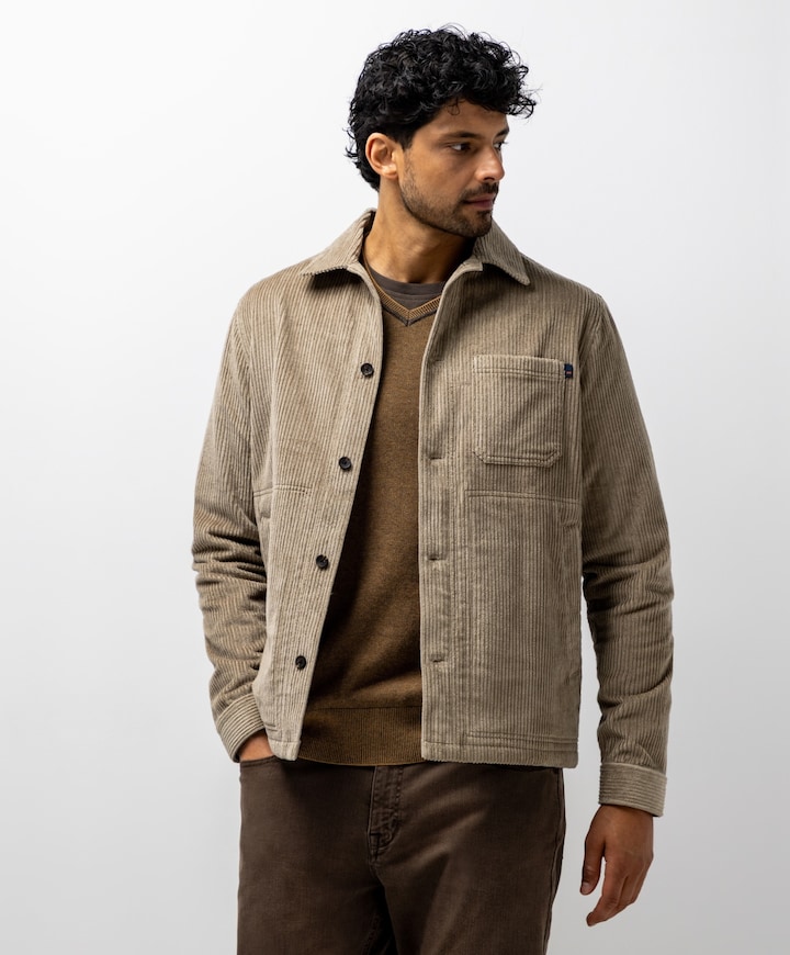 Heren overshirt beige