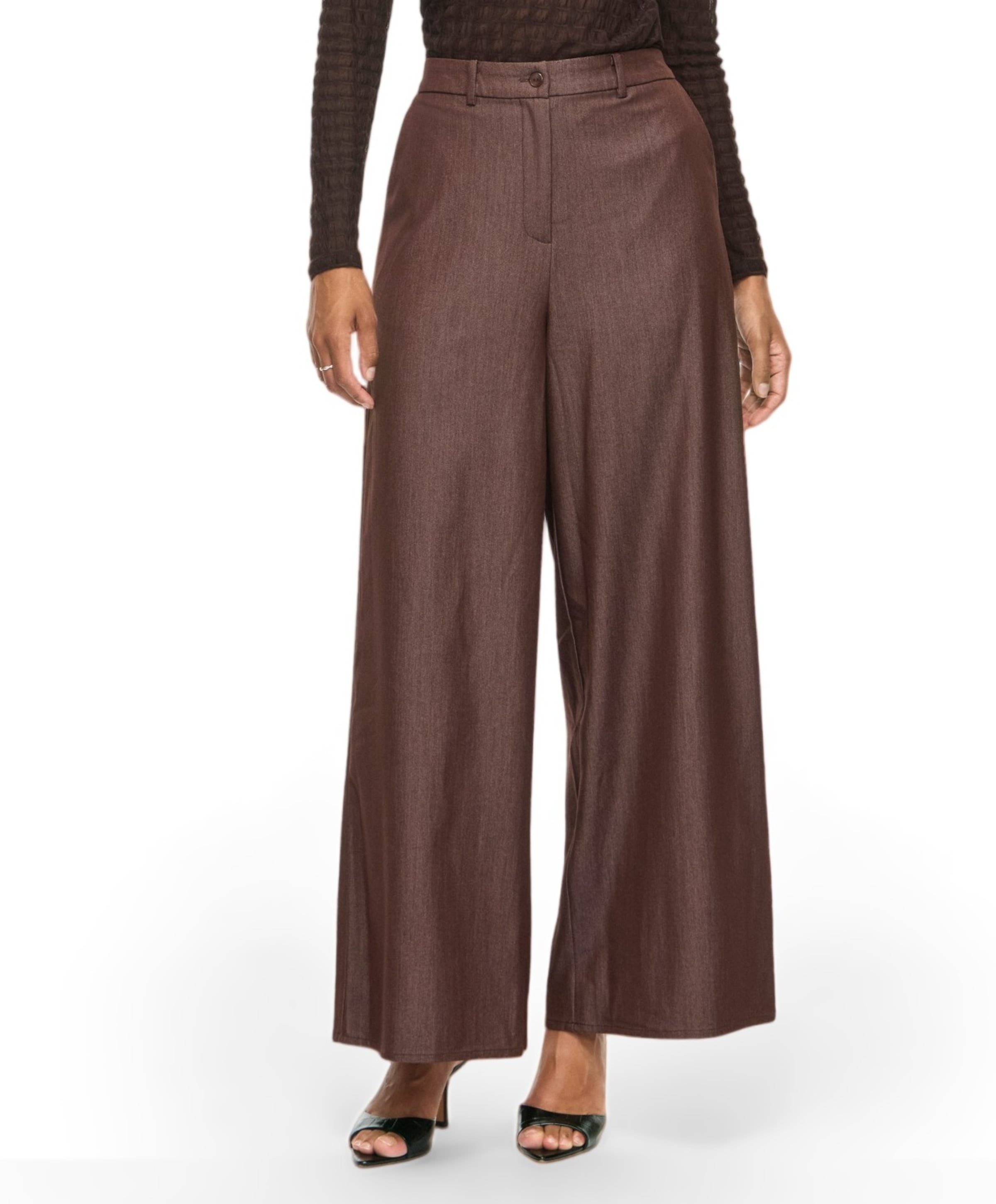 VIOFALA HW WIDE PANTS/R dames broek bruin