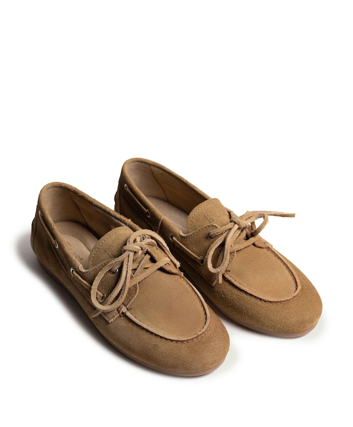 Brushed boat mocassins beige