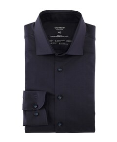 Heren overhemd lange mouw blauw