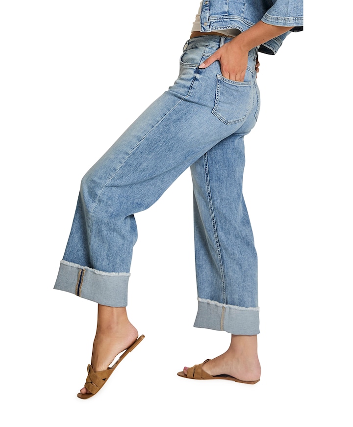 Mira (Turn Up) - D1 dames jeans blauw