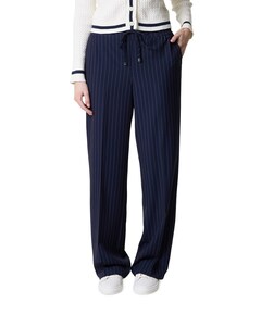 Claudette Palazzo Pinstripe dames broek blauw