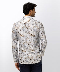 Heren overhemd lange mouw blauw
