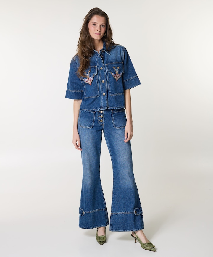 Porcelain Birds dames jeans blauw