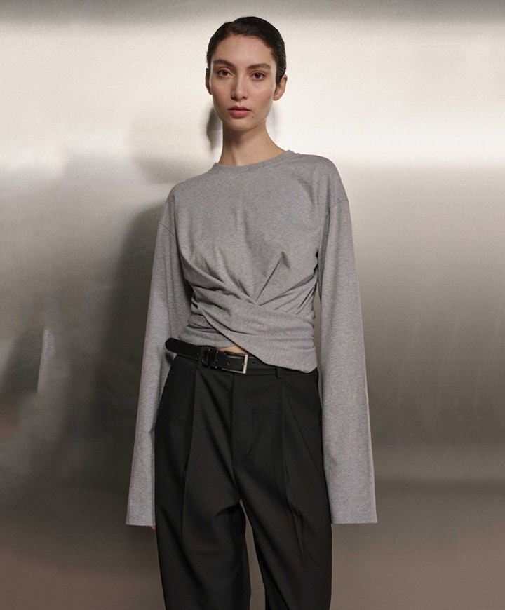 Dames longsleeve grijs