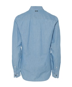 Heren overhemd lange mouw blauw