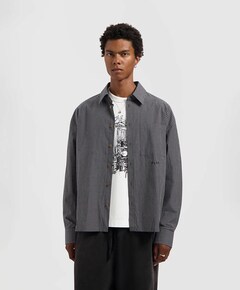 Heren overhemd lange mouw bruin