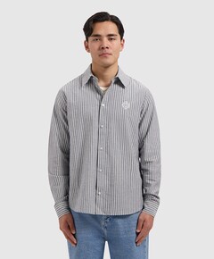 Heren overhemd lange mouw blauw