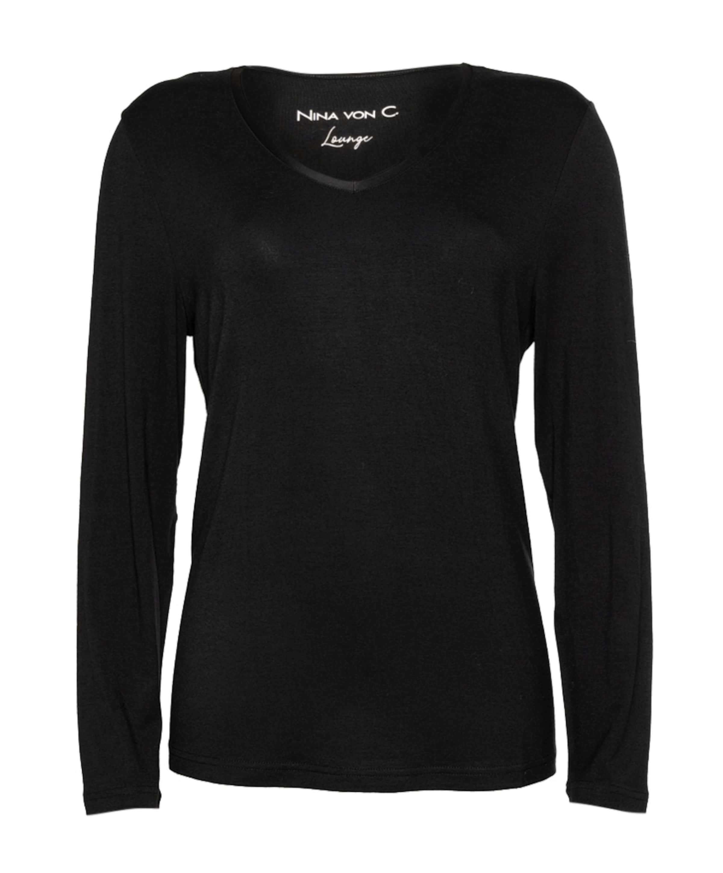 Dames pyjamatop zwart