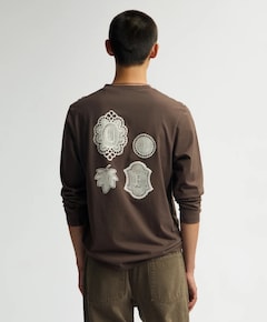 Heren longsleeve bruin