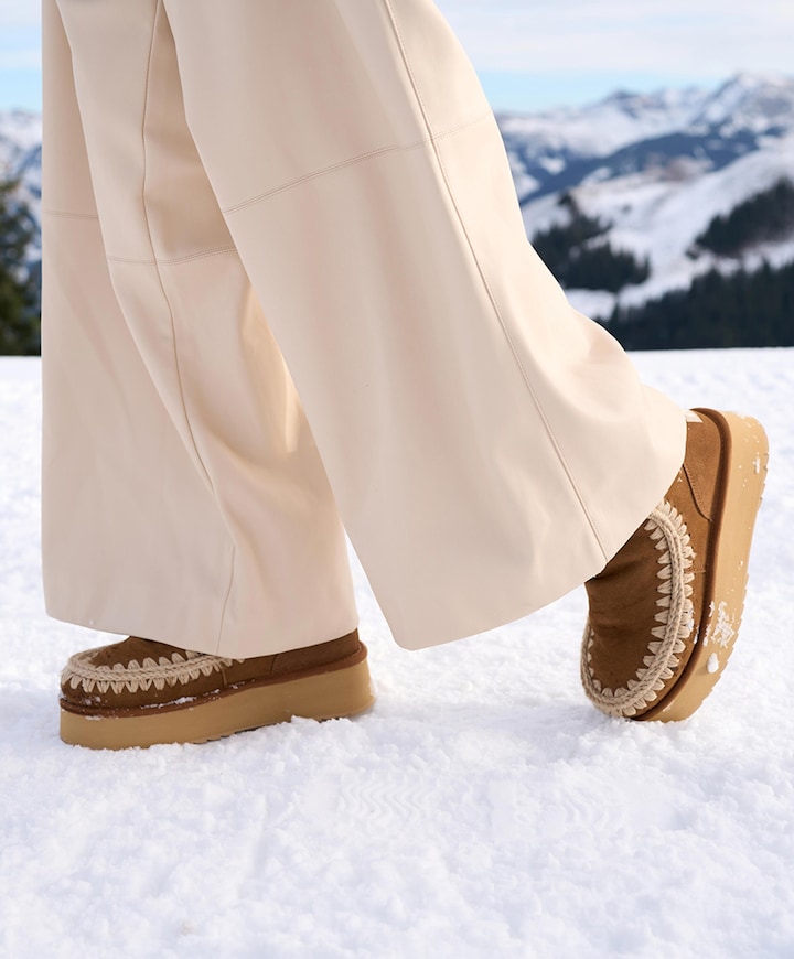 Mini Eskimo Platform Boot dames enkellaarzen bruin