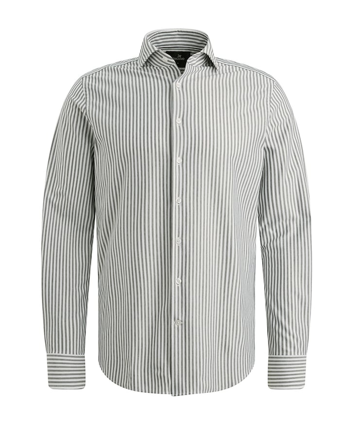 Heren overhemd lange mouw grijs