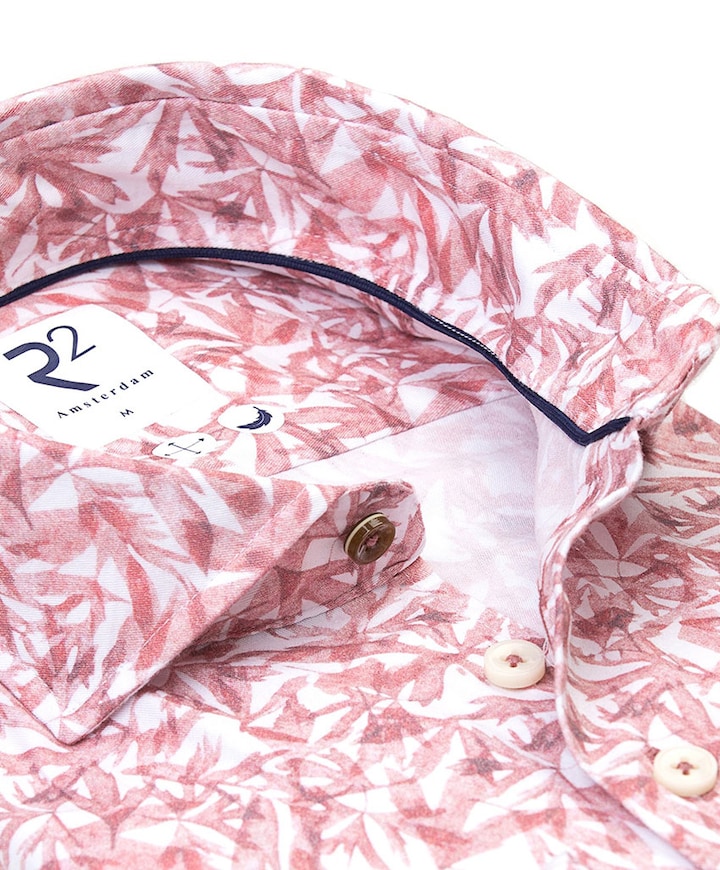 Heren overhemd lange mouw rood