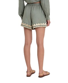 papyrus elastic waistband dames korte broek groen