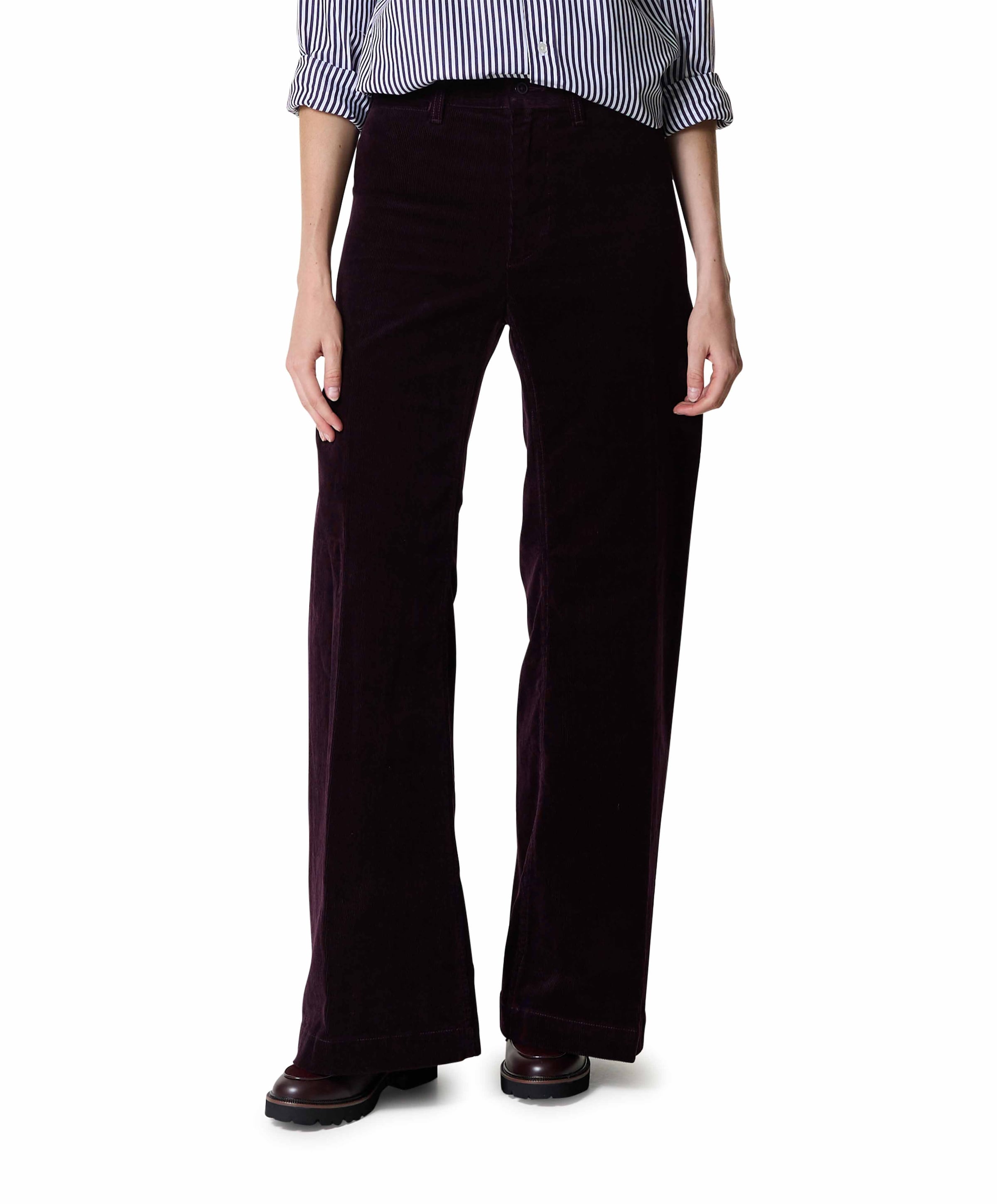Woven Flare dames broek bordeaux