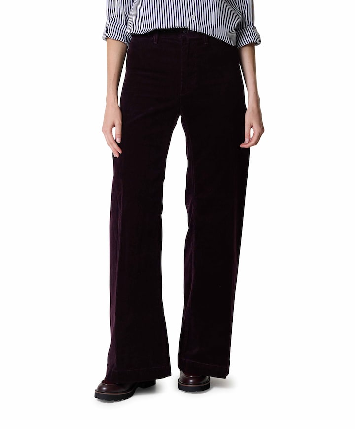 Woven Flare dames broek bordeaux