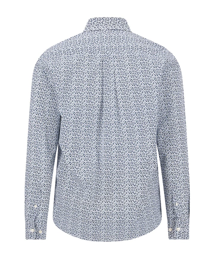 Heren overhemd lange mouw blauw