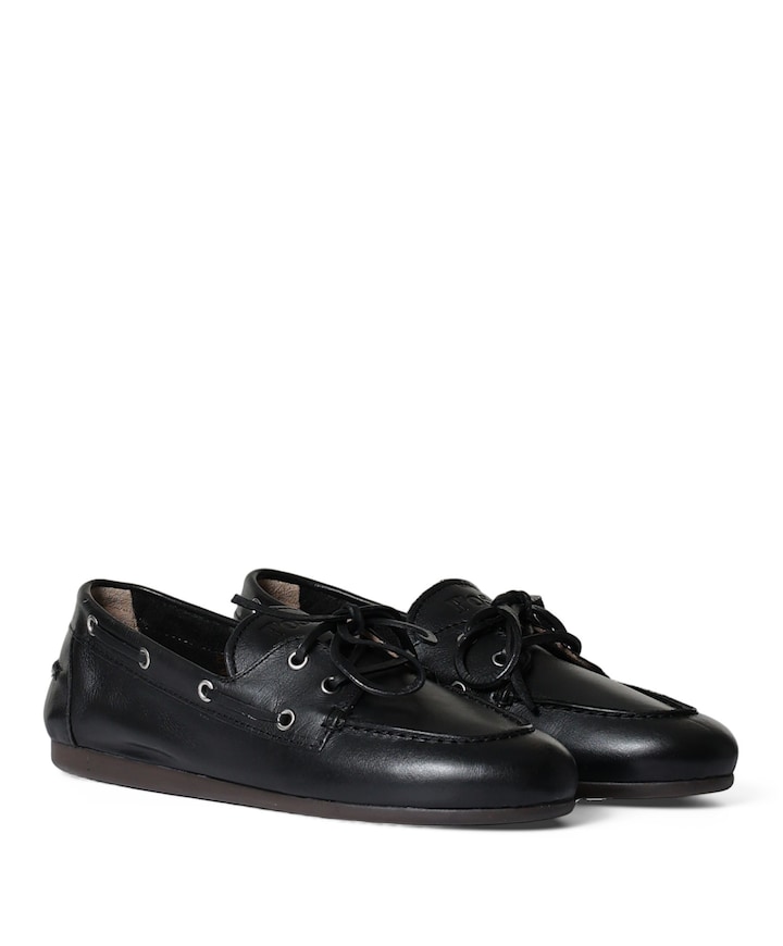 Boat loafer dames instappers zwart