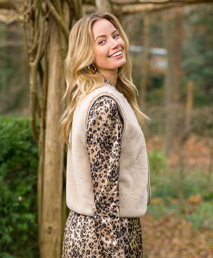 Dames gilet beige