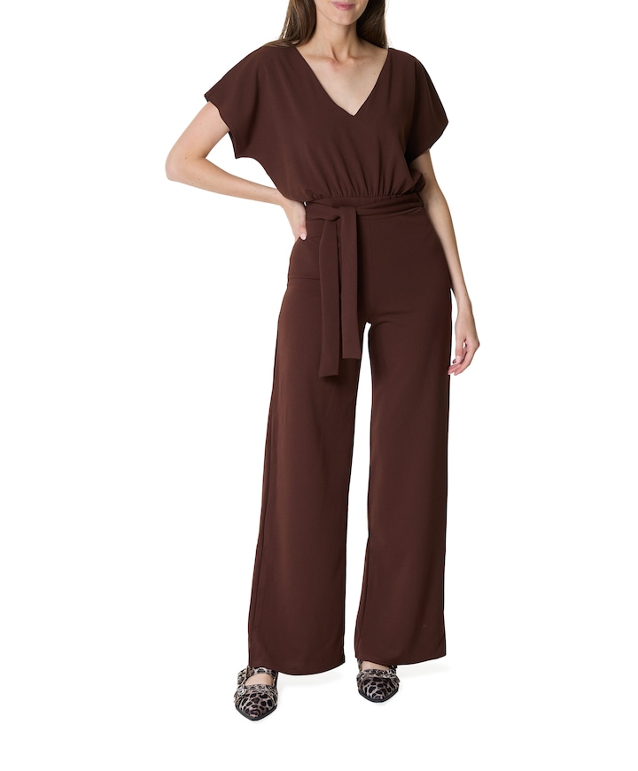 Girl-ju.v dames jumpsuit bruin