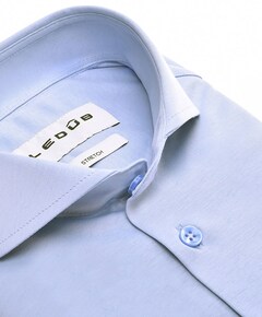 Heren overhemd extra lange mouw blauw