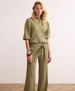 Creased Wide-Leg dames broek groen