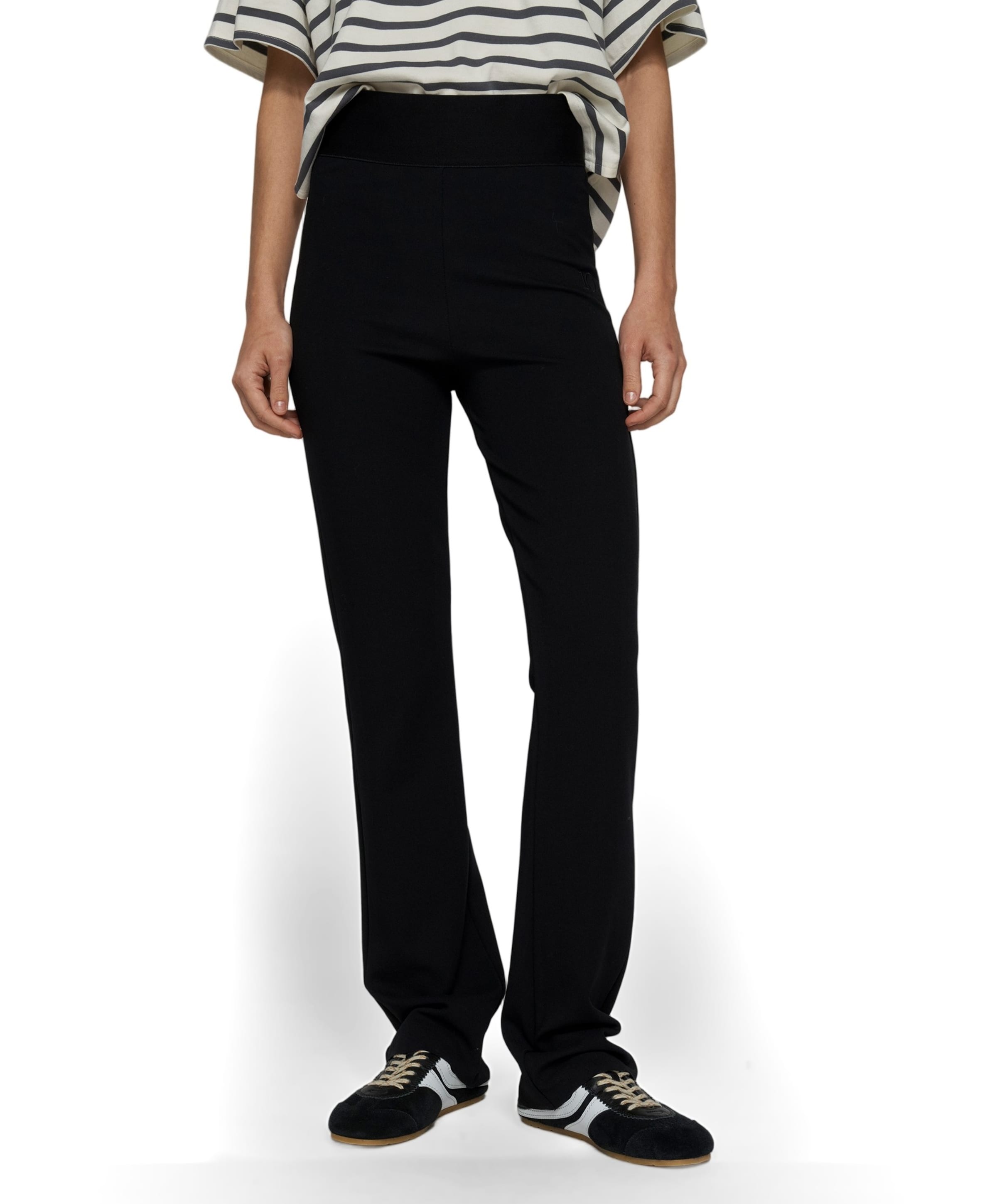 flare punto pants dames broek zwart