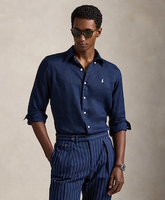 Heren overhemd lange mouw blauw