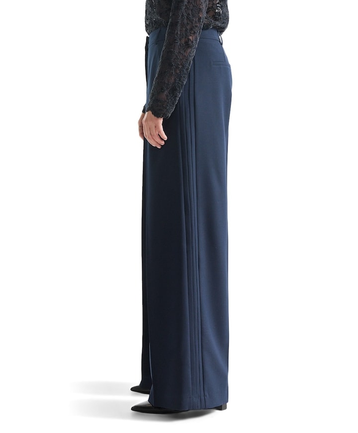 BERRA wb 403 extra wide leg long contrast ch dames broek blauw
