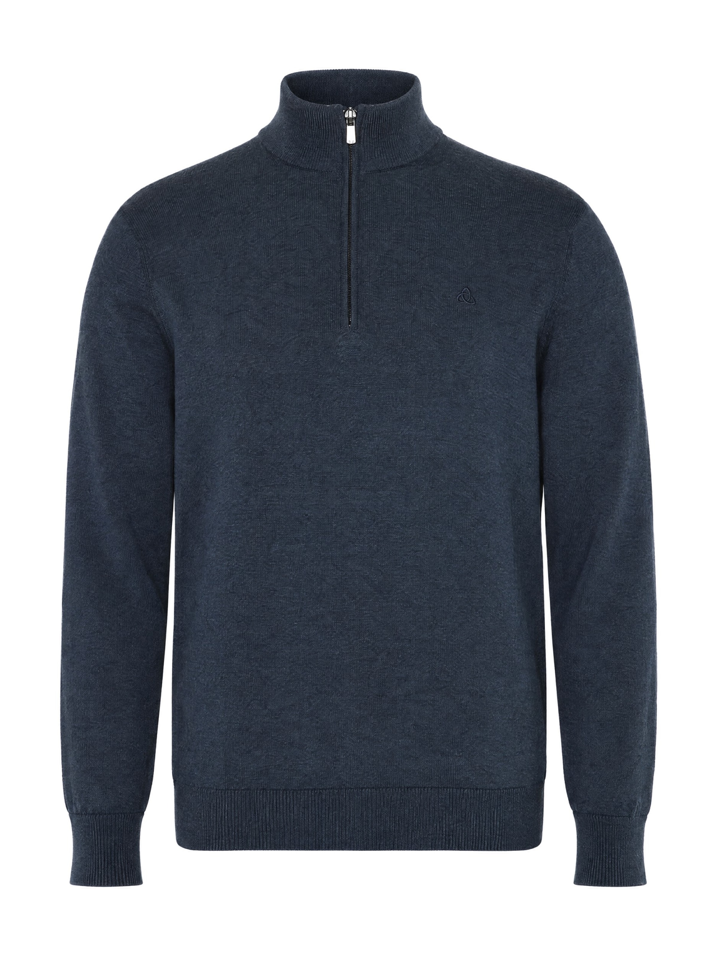 Heren trui met rits blauw