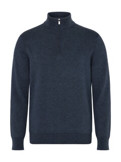 Heren trui met rits blauw