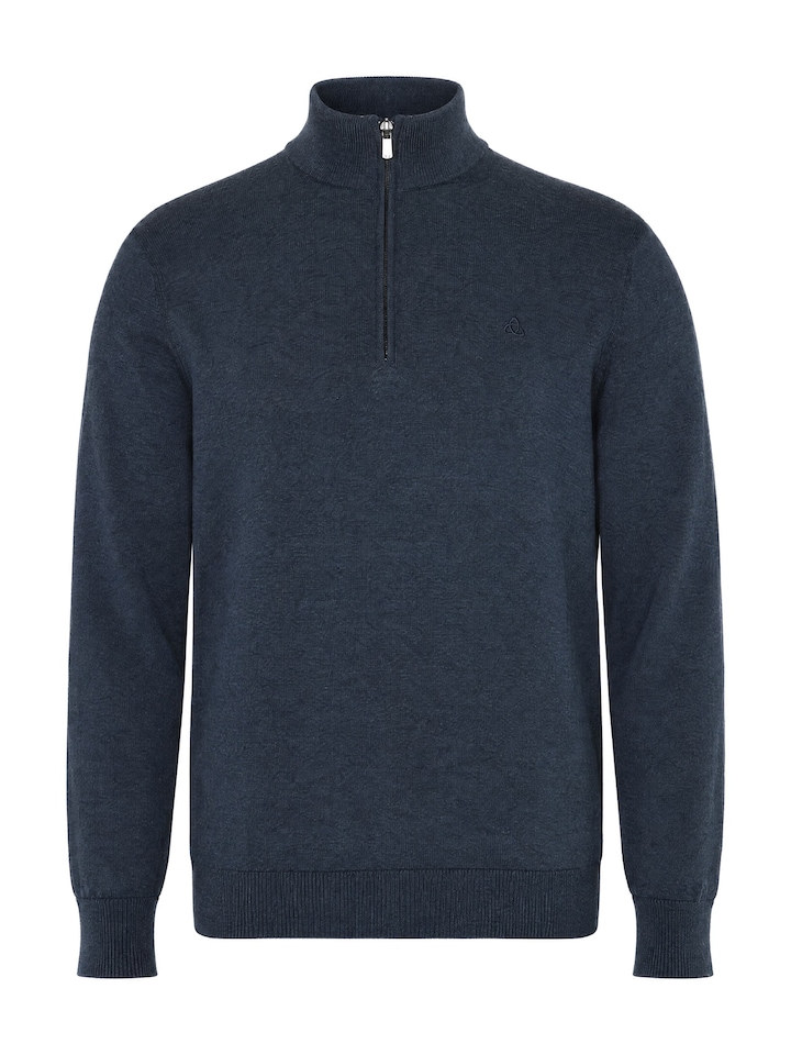 Heren trui met rits blauw