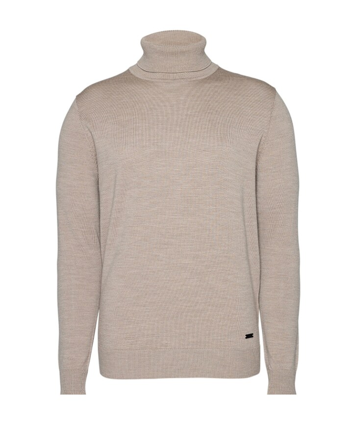 Heren coltrui beige