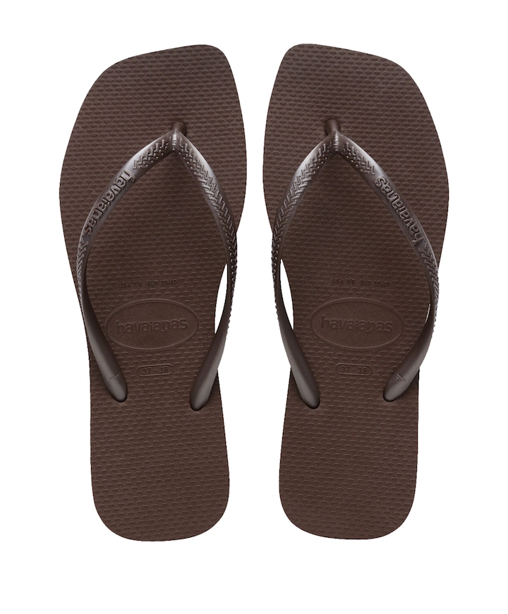 HAV. SLIM SQUARE dames slippers bruin