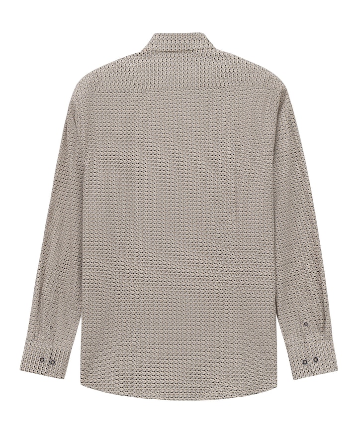 Heren overhemd lange mouw beige