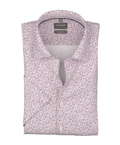 Heren overhemd korte mouw paars