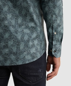 Heren overhemd lange mouw blauw