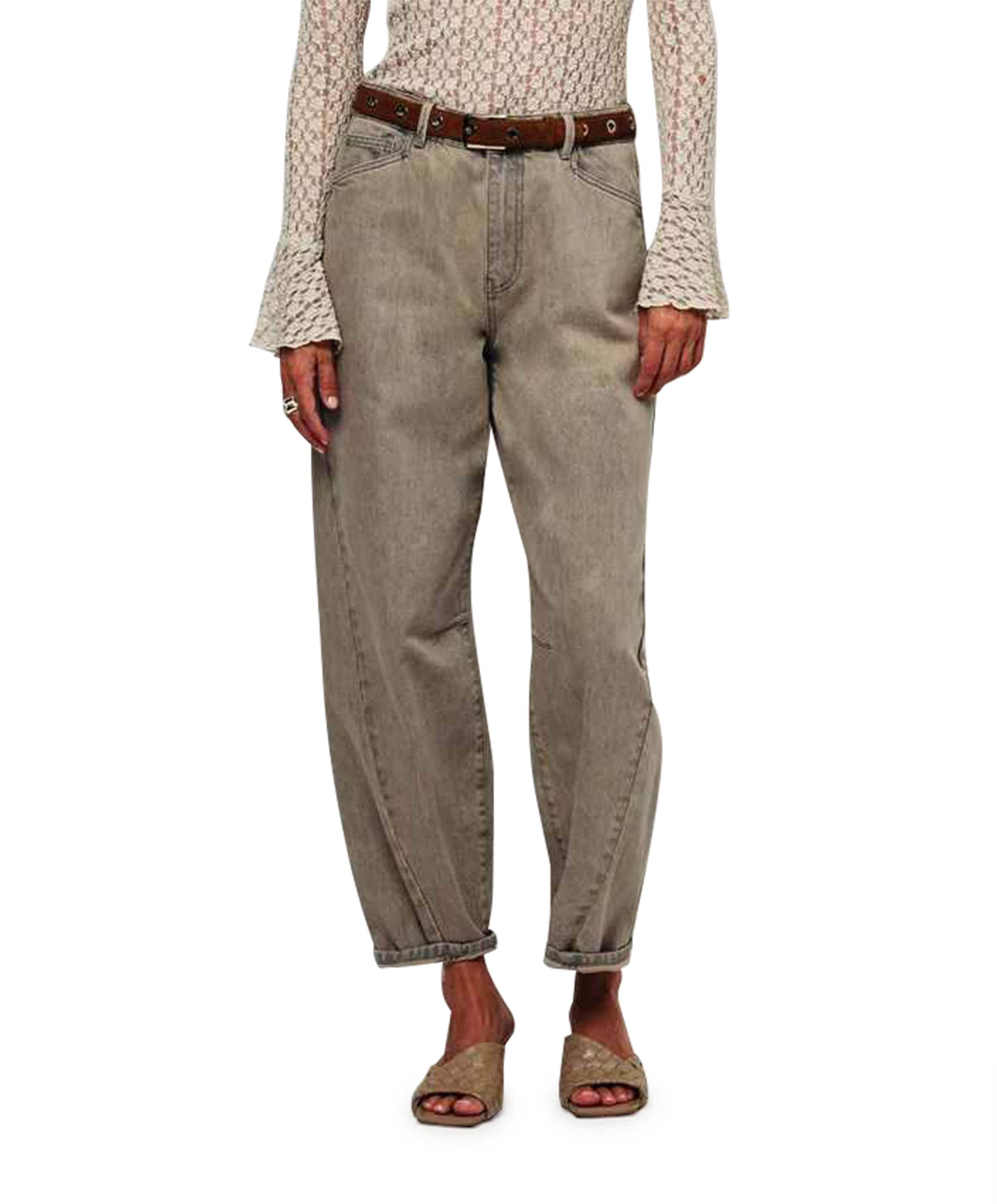 Brave barrel leg dames jeans grijs