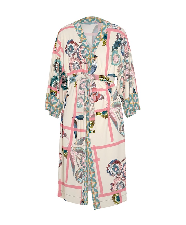 Dames ochtendjas multicolor