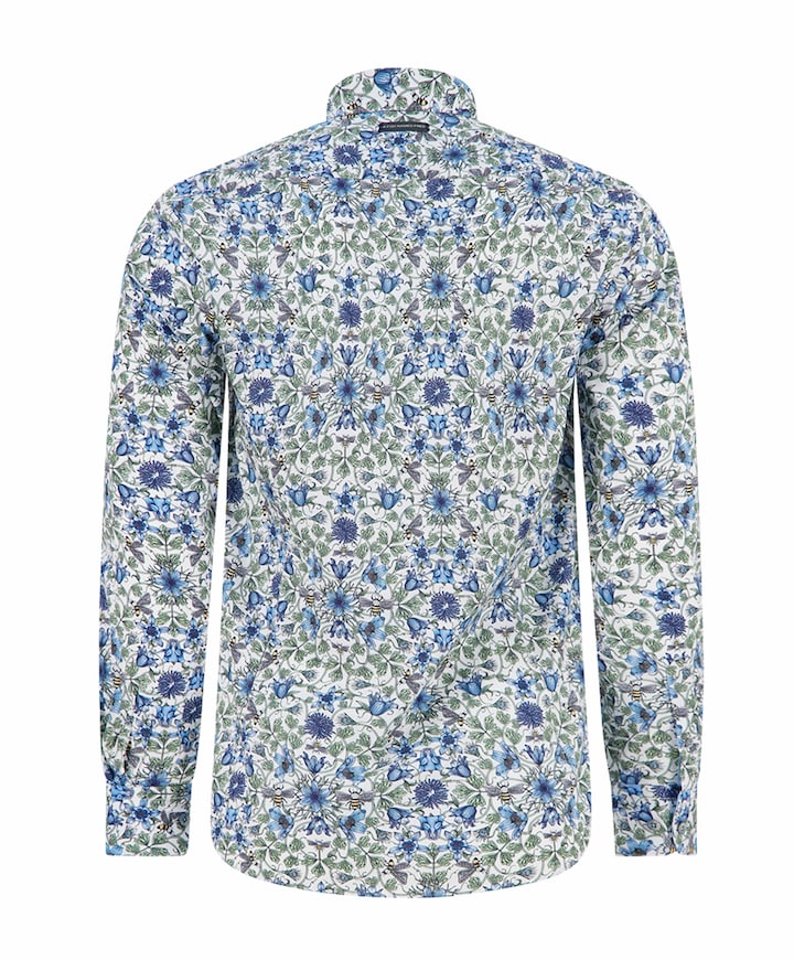 Heren overhemd lange mouw groen