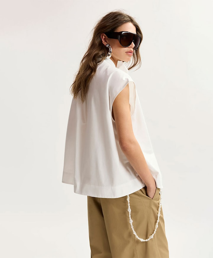 Dames top ecru