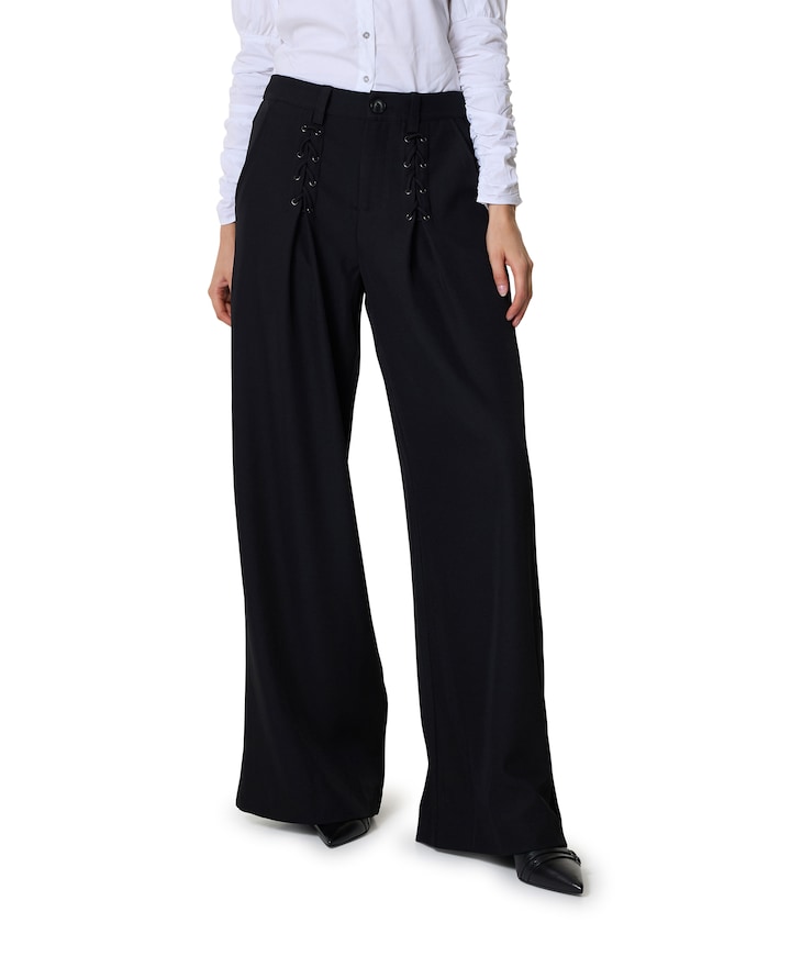 LunaCC Eyelet Wide LL broek zwart