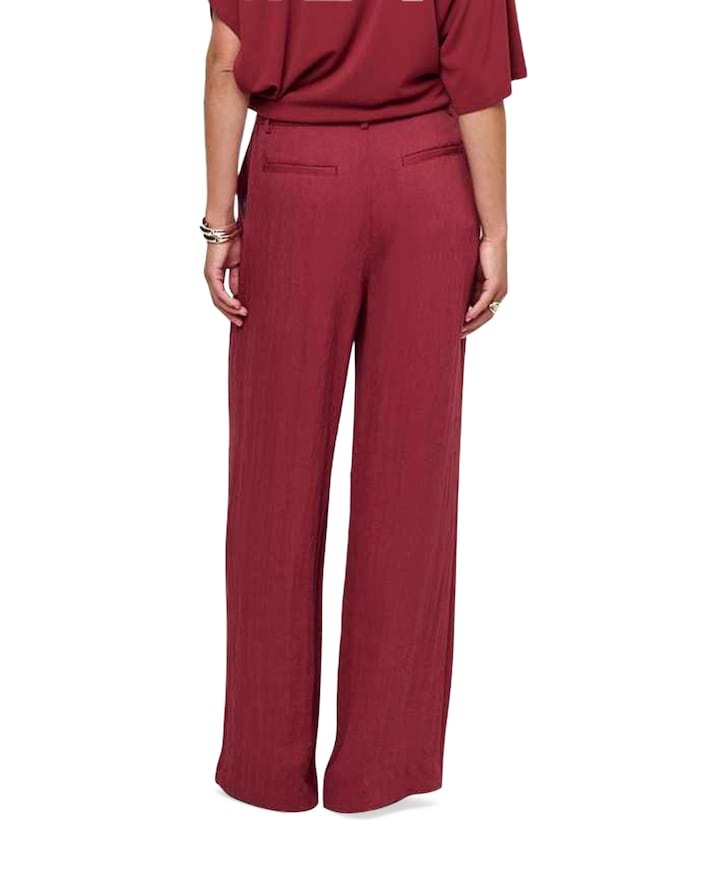 Kenila wide leg dames pantalon bordeaux