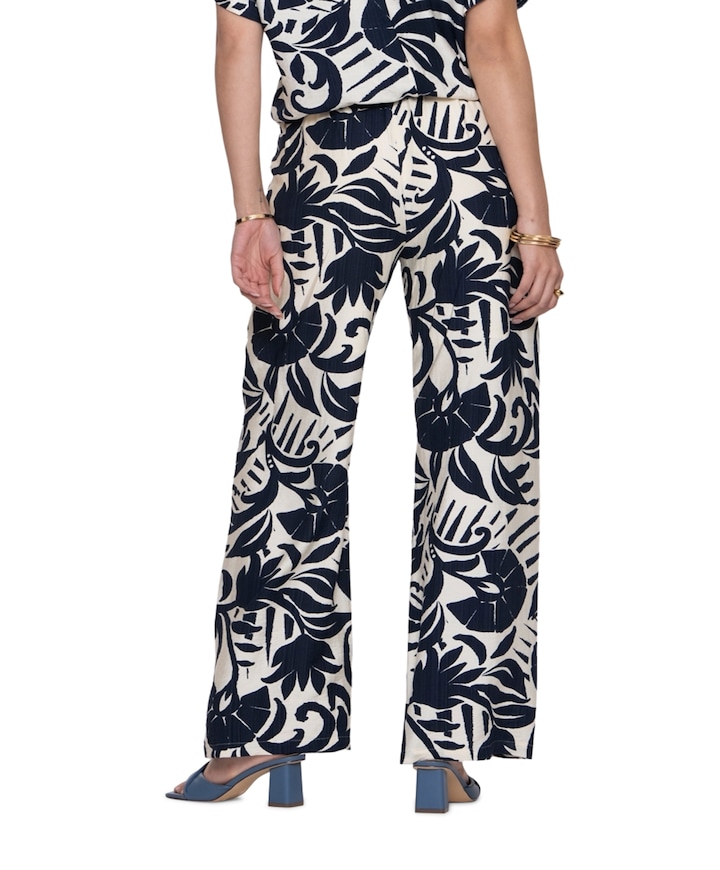 Naive flower dames broek blauw